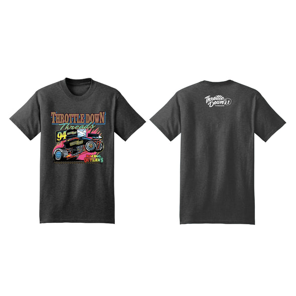 Throttle Down Threads '90s Sprint Car Tee - Dark Gray