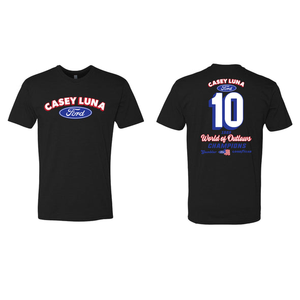 SALE PRICED - Casey Luna Racing 1989 WoO Champions "Crew" Tee - Black/White