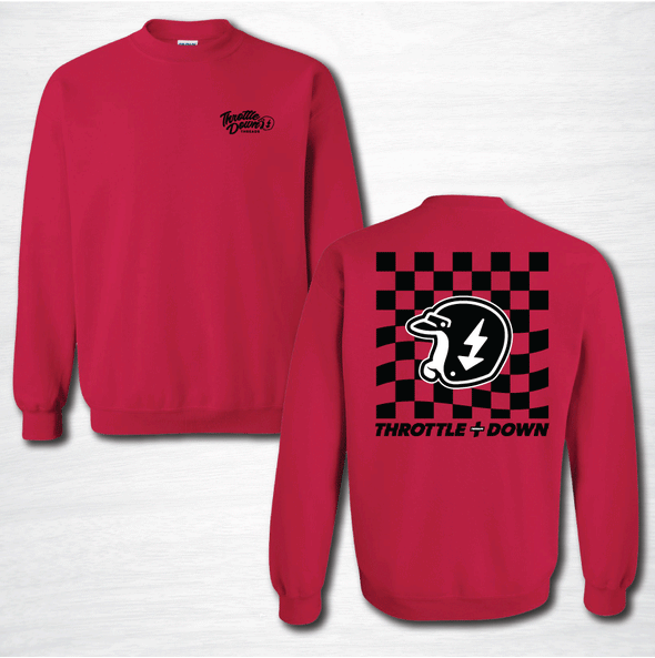 DTG Checker-print Logo Crewneck