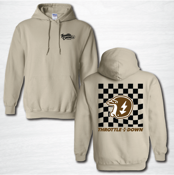 DTG Checker-print Logo Hoodie