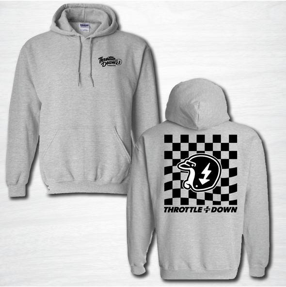 DTG Checker-print Logo Hoodie