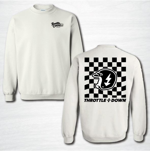 DTG Checker-print Logo Crewneck