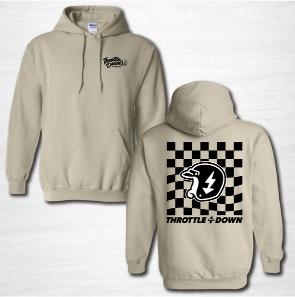 DTG Checker-print Logo Hoodie